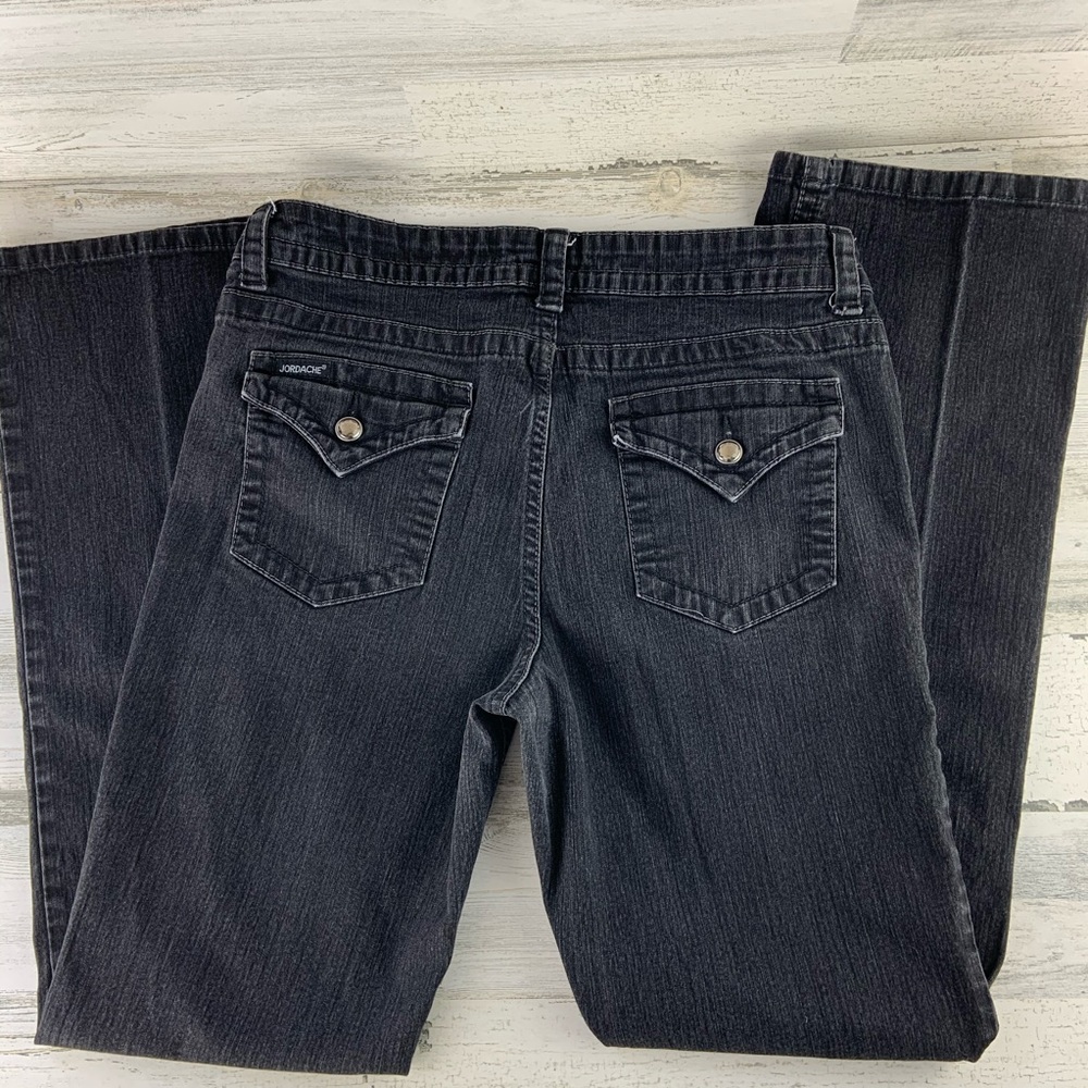 JORDACHE Black Denim Boot Cut Jeans Size 10